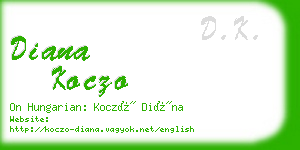 diana koczo business card